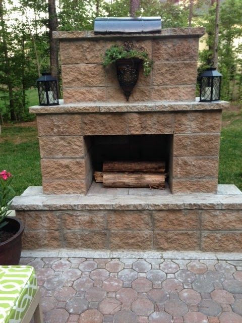 DIY Outdoor Stone Fireplace
 733 best Outdoor fireplace pictures images on Pinterest