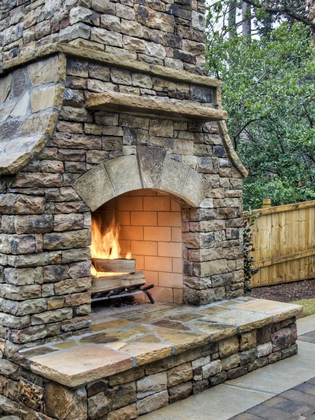 DIY Outdoor Stone Fireplace
 Patios with fireplace