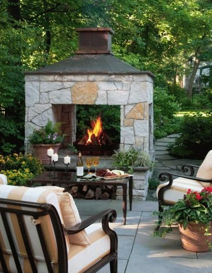 DIY Outdoor Stone Fireplace
 Fireplaces Outdoor fireplaces and Fireplace ideas on