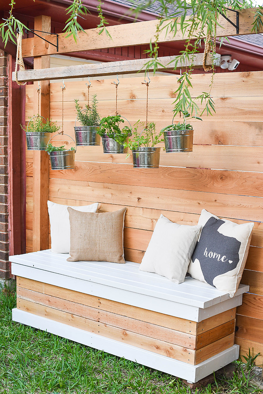 DIY Outdoor Storage
 Outdoor Storage Bench DIY Backyard Box with Hidden