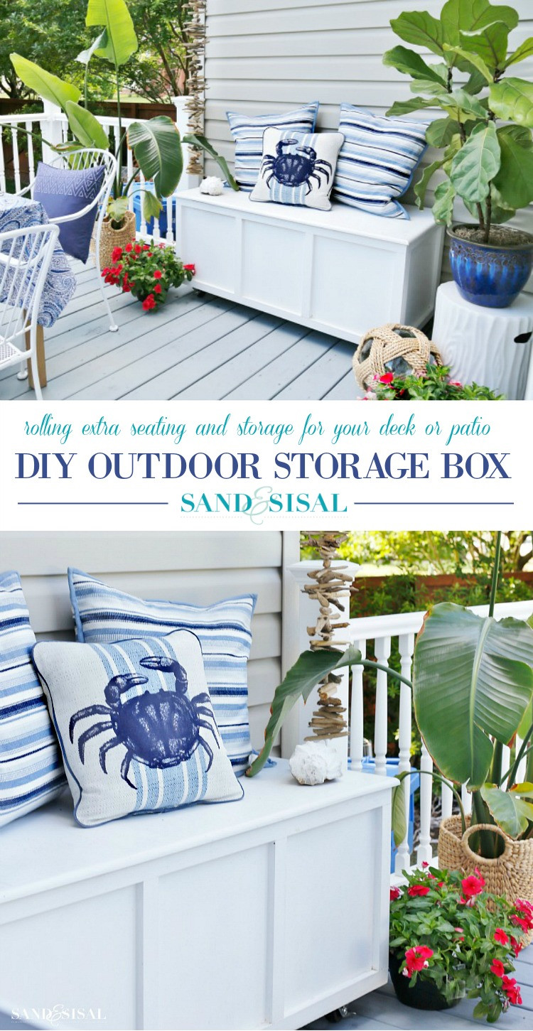 DIY Outdoor Storage
 DIY Outdoor Storage Box Bench Sand and Sisal