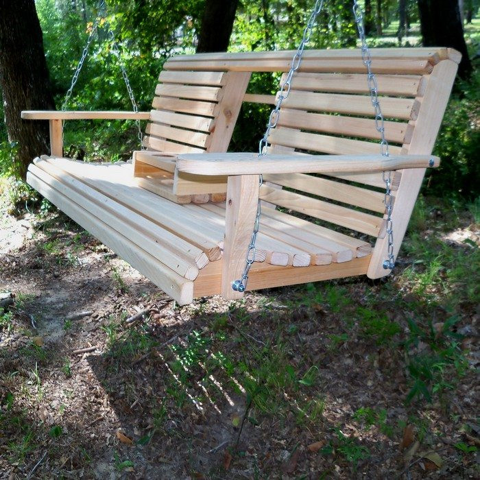 DIY Outdoor Swing
 Build a wood porch swing with cup holders