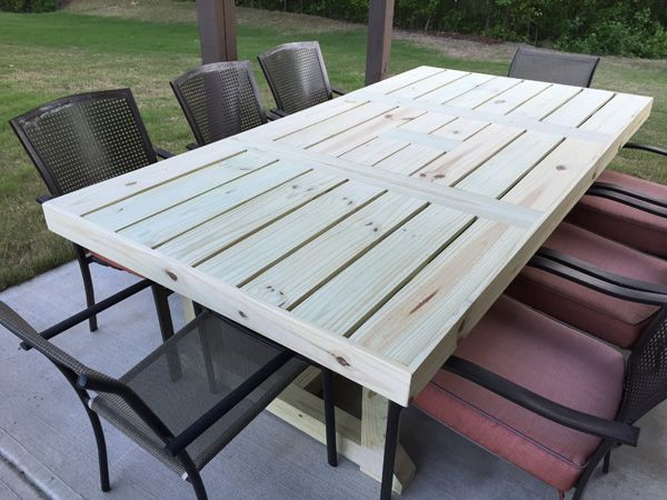 DIY Outdoor Table
 Build your own rustic patio table using a few simple