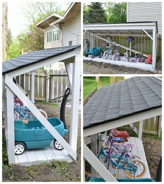 DIY Outdoor Toy Storage
 DIY Backyard Bike Storage with an Easy to Install Roof