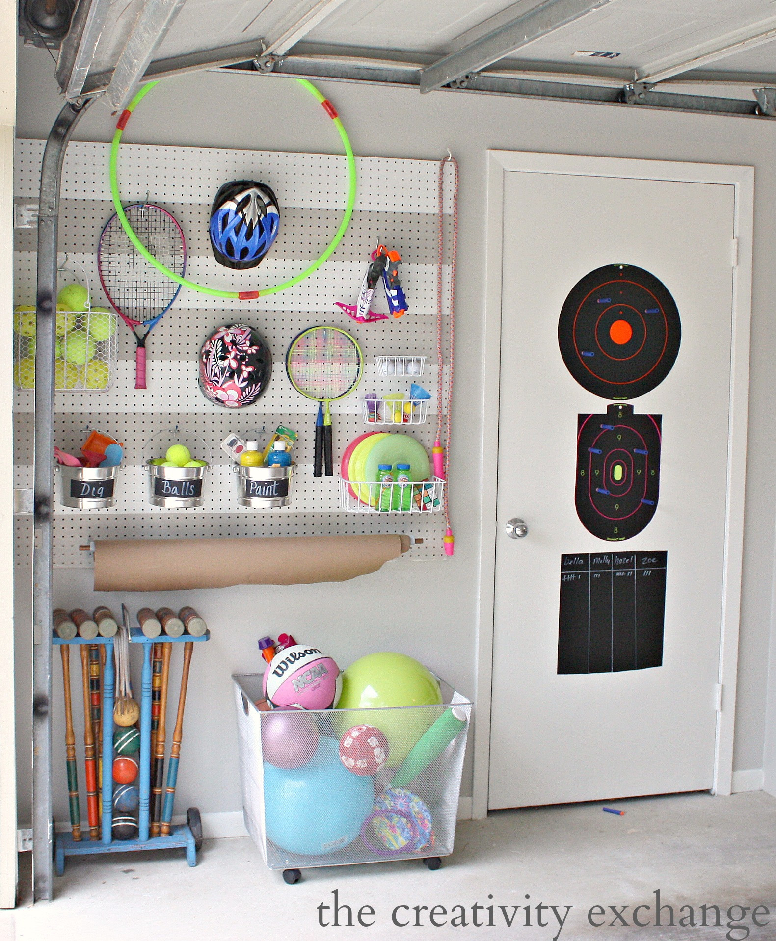 DIY Outdoor Toy Storage
 DIY Garage Pegboard Storage for Outdoor Toys