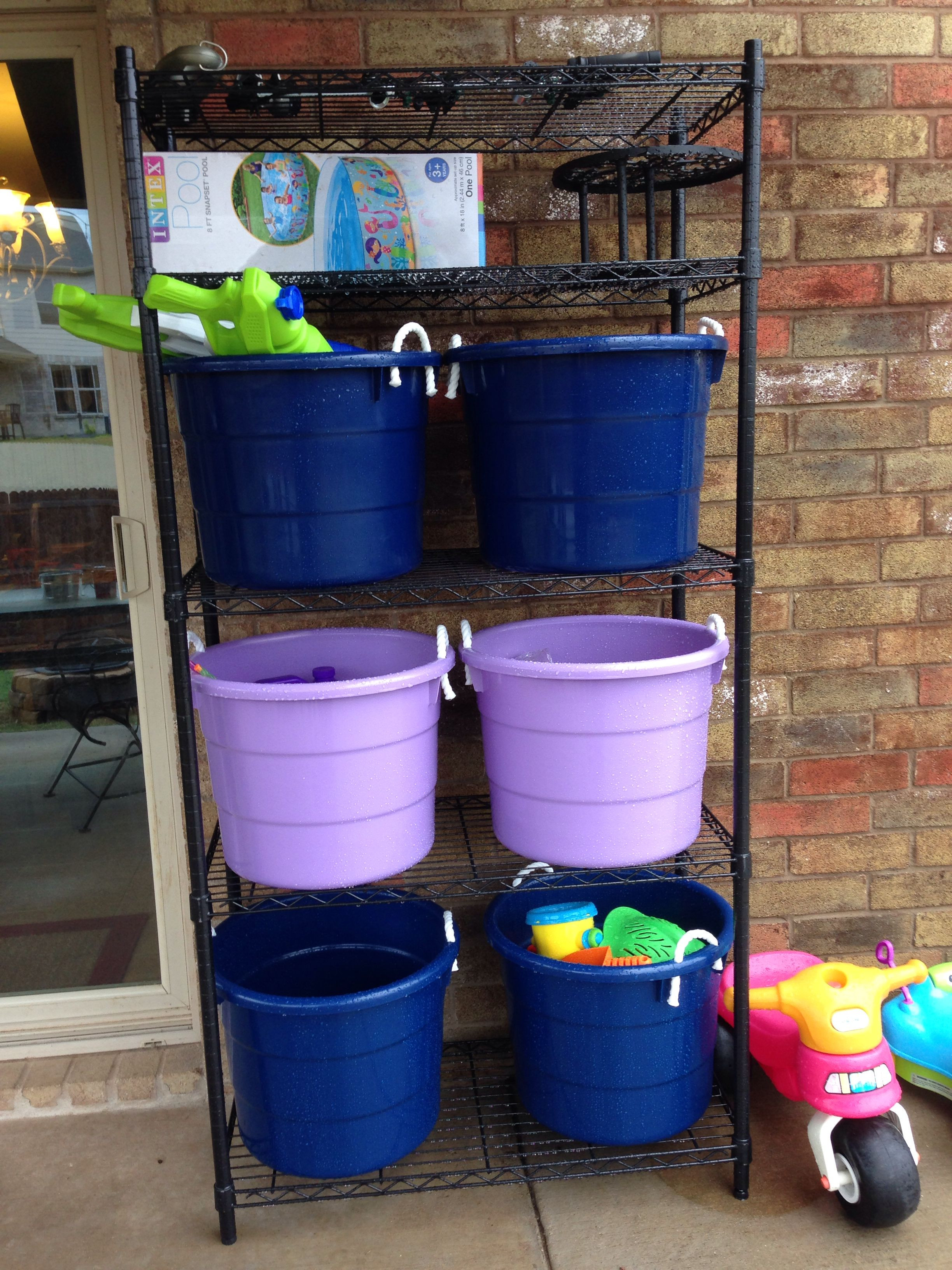 DIY Outdoor Toy Storage
 Backyard outdoor toy storage Great for water guns