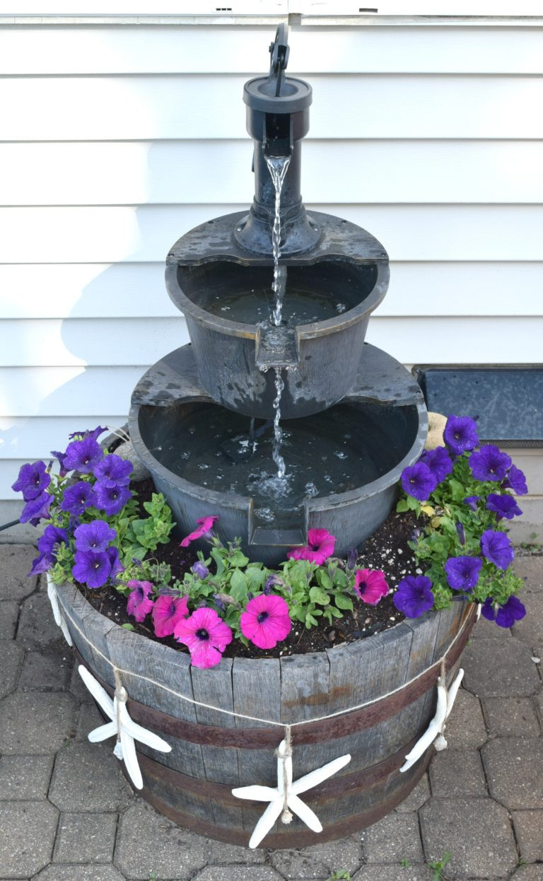 DIY Outdoor Water Fountain
 DIY water fountain improving a store bought one with a