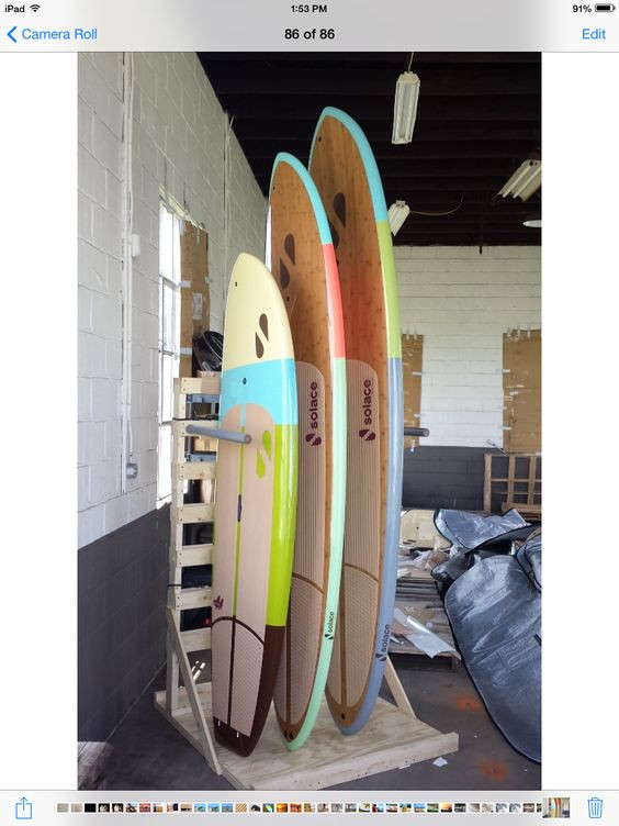 DIY Paddle Board Rack
 Custom wood pallet paddle board rack pleted for