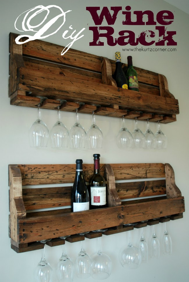 DIY Pallet Wine Rack
 50 Wonderful Pallet Furniture Ideas and Tutorials