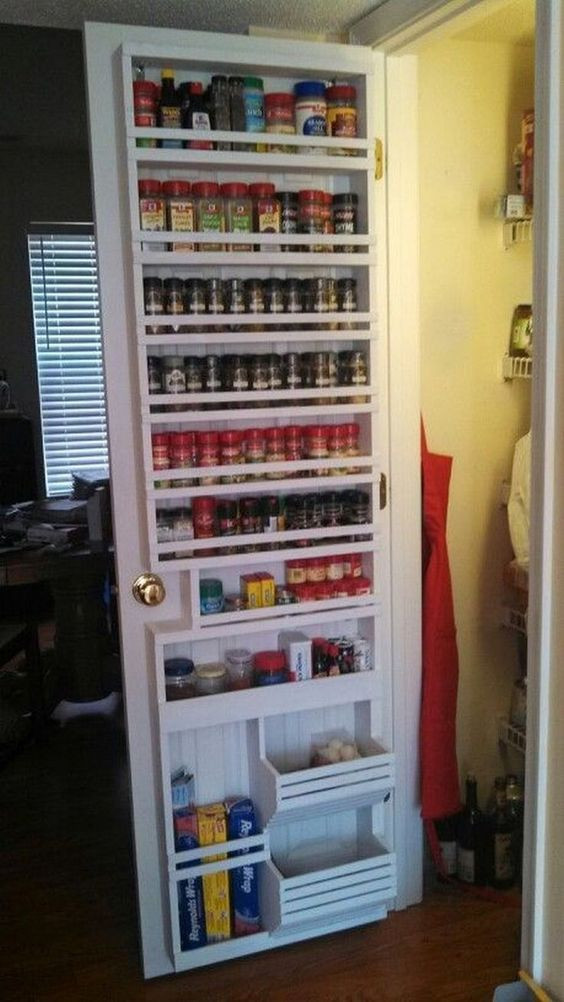 DIY Pantry Door Spice Rack
 20 of the BEST DIY Home Organizing Hacks and Tips