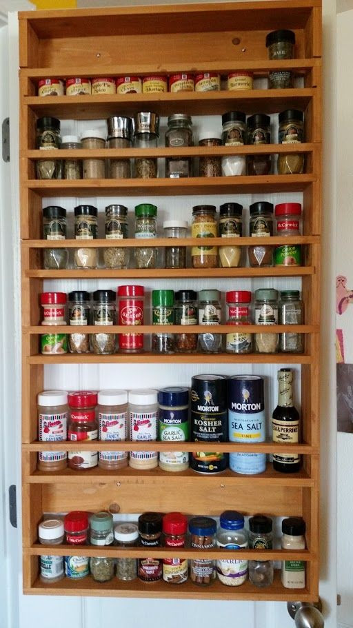DIY Pantry Door Spice Rack
 340 best Kitchen Tutorials images on Pinterest
