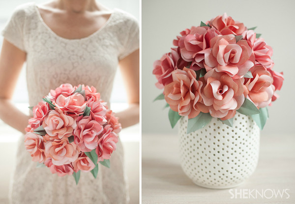 DIY Paper Flowers Wedding
 DIY paper rose bridal bouquet