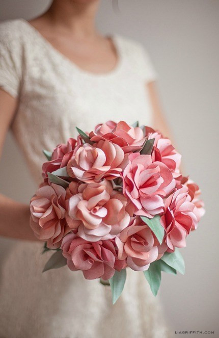 DIY Paper Flowers Wedding
 DIY Paper Rose Wedding Bouquet