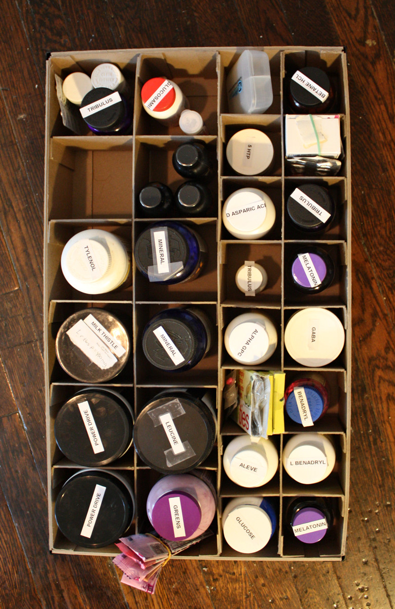 DIY Pill Organizer
 Interior Design Q & A DIY Bathroom Cabinet & Vitamin Box