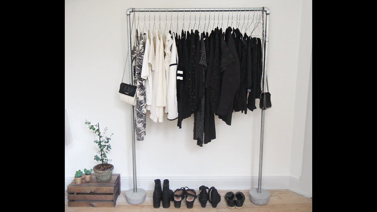 DIY Pipe Clothing Rack
 DIY How to make a pipe clothing rack with concrete