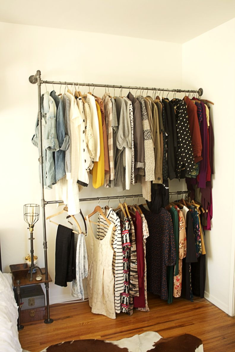DIY Pipe Clothing Rack
 Industrial Closet on Pinterest