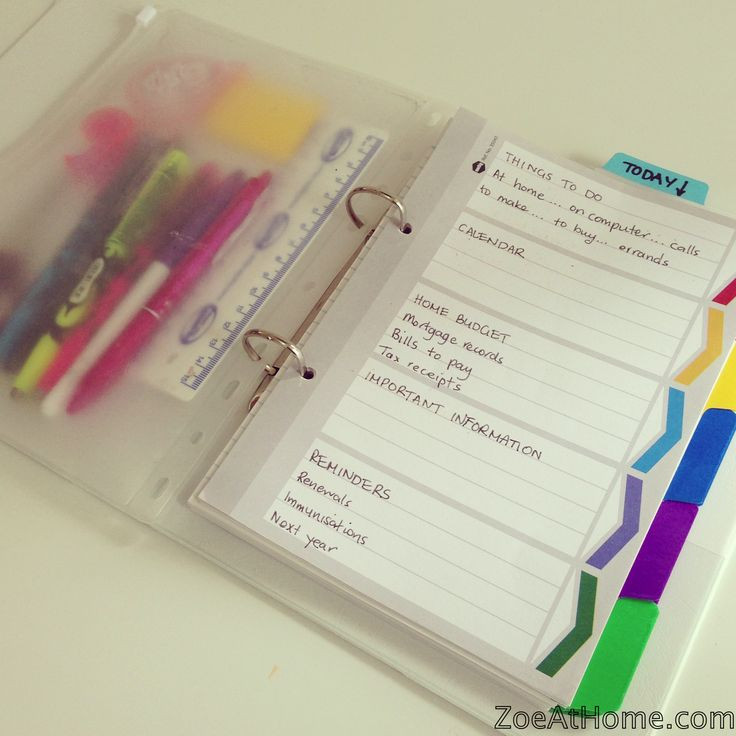 DIY Planner From Notebook
 Home Management Binder with To Do list A5 ZoeAtHome