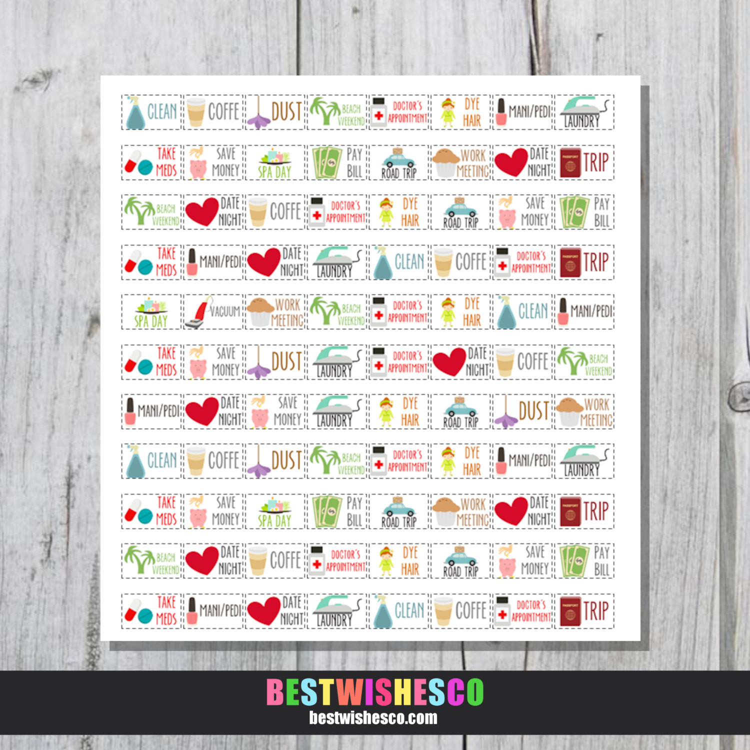 DIY Planner Stickers
 Printable Stickers DIY Planner Decorations by BestWishesCo