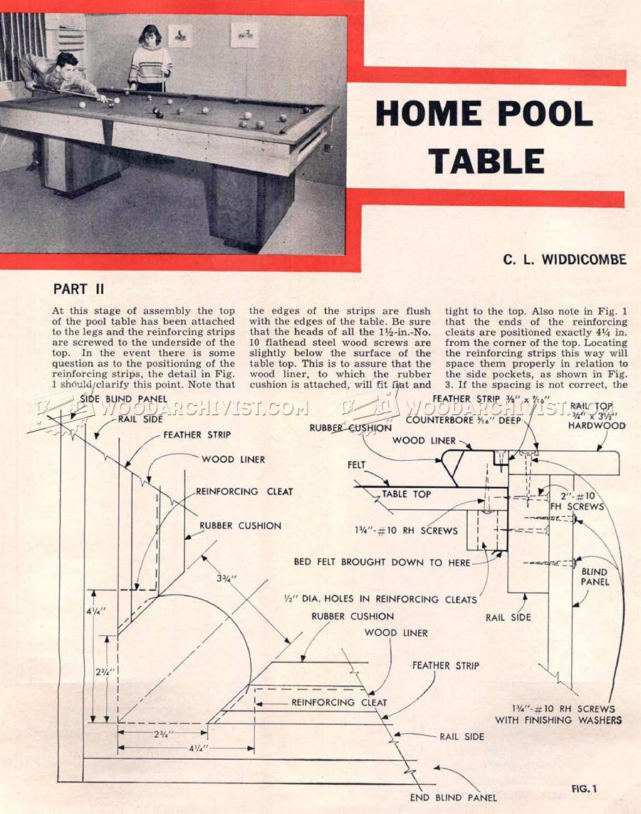 DIY Pool Table Plans
 DIY Pool Table • WoodArchivist