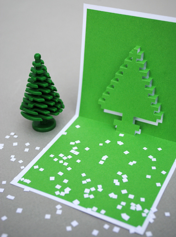 DIY Pop Up Christmas Cards
 Christmas pixel popup cards