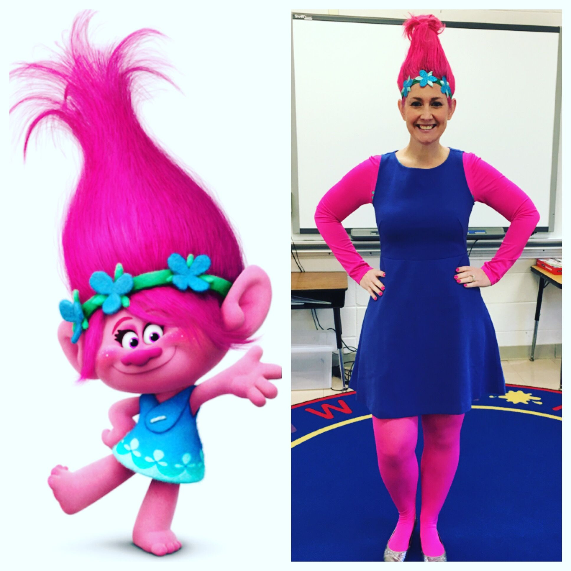 DIY Poppy Costume
 Halloween costumes for teachers Poppy from Trolls