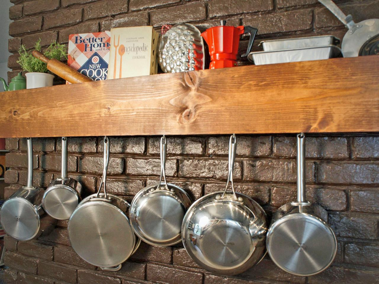 DIY Pots And Pans Rack
 Wall pot racks diy pot rack kitchen storage and shelf