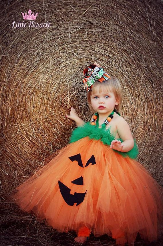 DIY Pumpkin Costume Toddler
 Pumpkin Tutu Dress Jack O Lantern Dress Infant