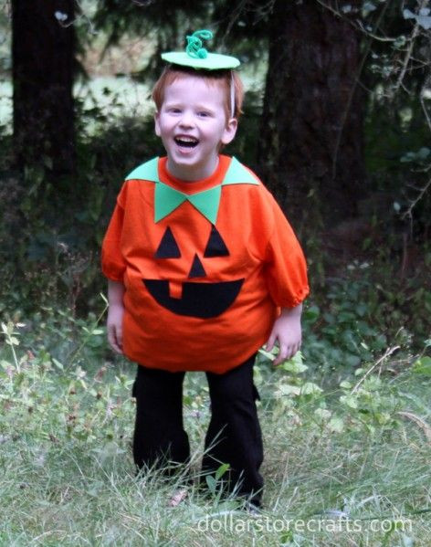 DIY Pumpkin Costume Toddler
 quick & easy last minute halloween costume Orange t shirt