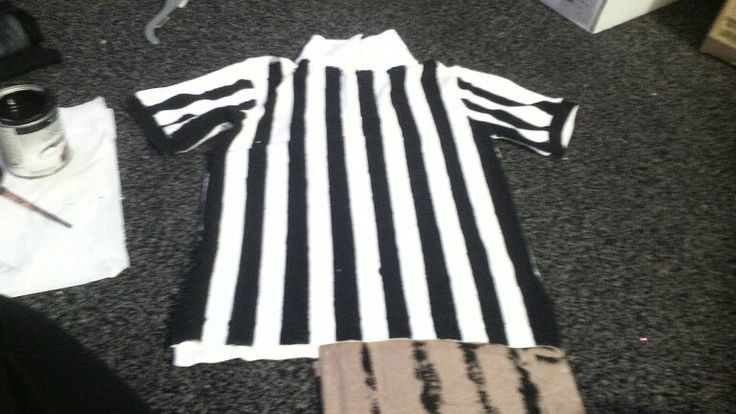 DIY Referee Costume
 Diy referee costume Painted black stripes on plain white