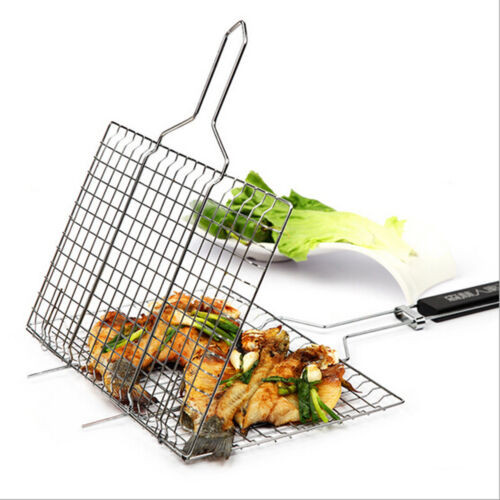 DIY Roasting Rack
 Barbecue Mesh Grill Stainless Steel Clip Folder