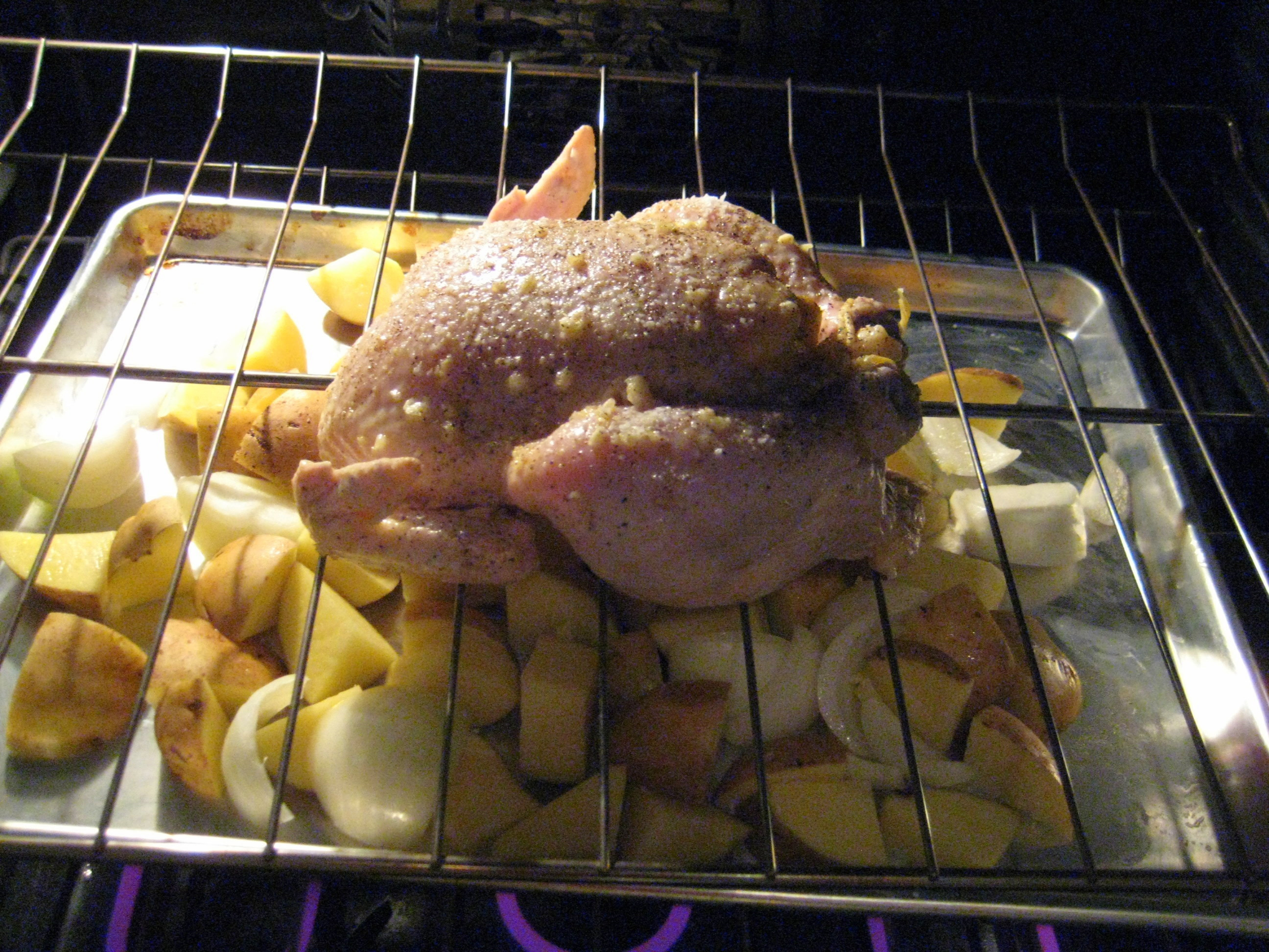 DIY Roasting Rack
 Chicken on an oven rack