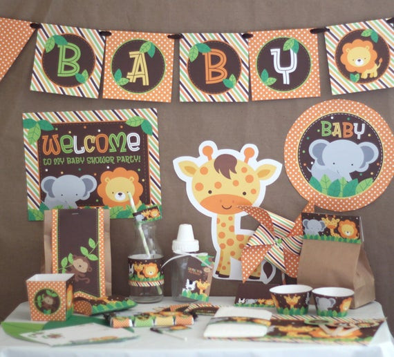 DIY Safari Baby Shower Decorations
 Safari Jungle Animals Baby Shower DIY by stockberrystudio