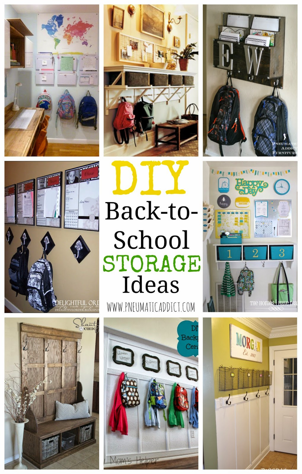 DIY School Organization Ideas
 DIY Back to School Storage Ideas