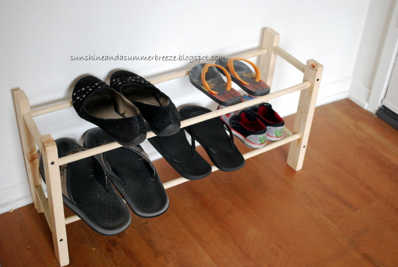 DIY Shoe Rack By Front Door
 Sunshine and a Summer Breeze DIY Shoe Rack