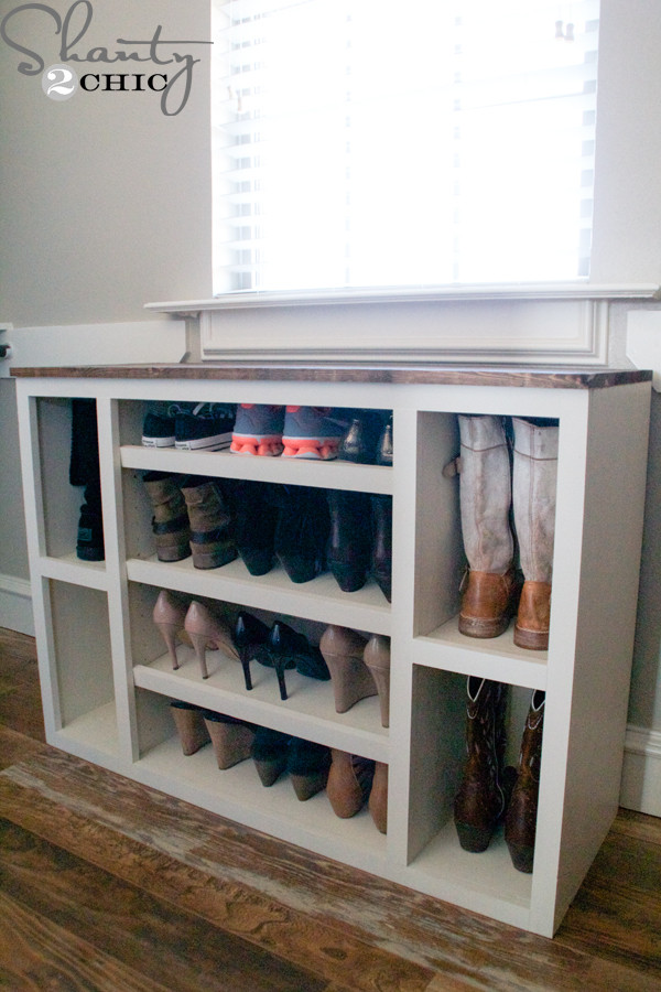 DIY Shoe Rack For Small Closet
 DIY Shoe Storage Cabinet Shanty 2 Chic