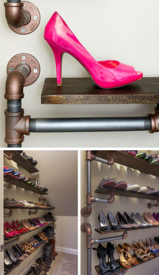DIY Shoe Rack For Small Closet
 PVC Pipe Shoe Storage Home Decor Ideas