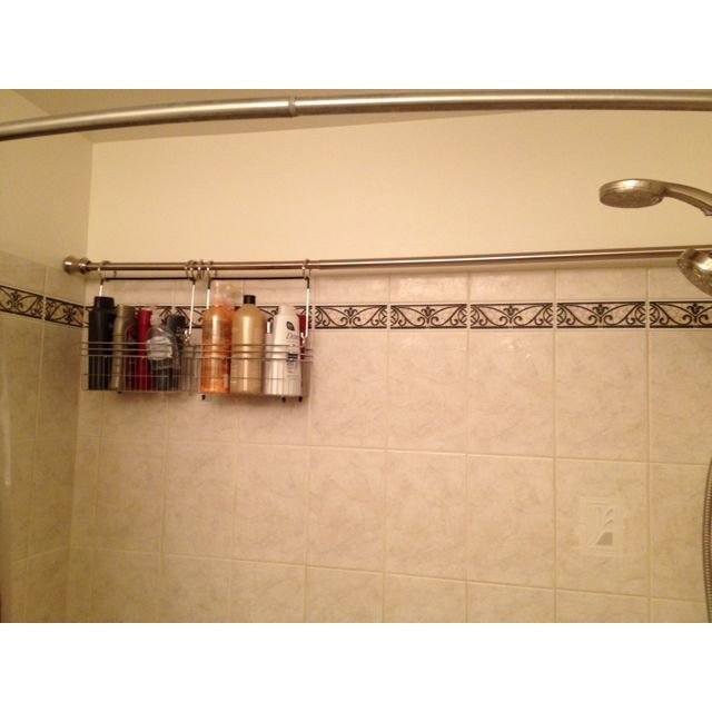 DIY Shower Organizer
 Brilliant idea for storage in an odd shaped bath shower I