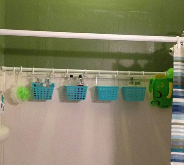 DIY Shower Organizer
 30 Brilliant DIY Bathroom Storage Ideas