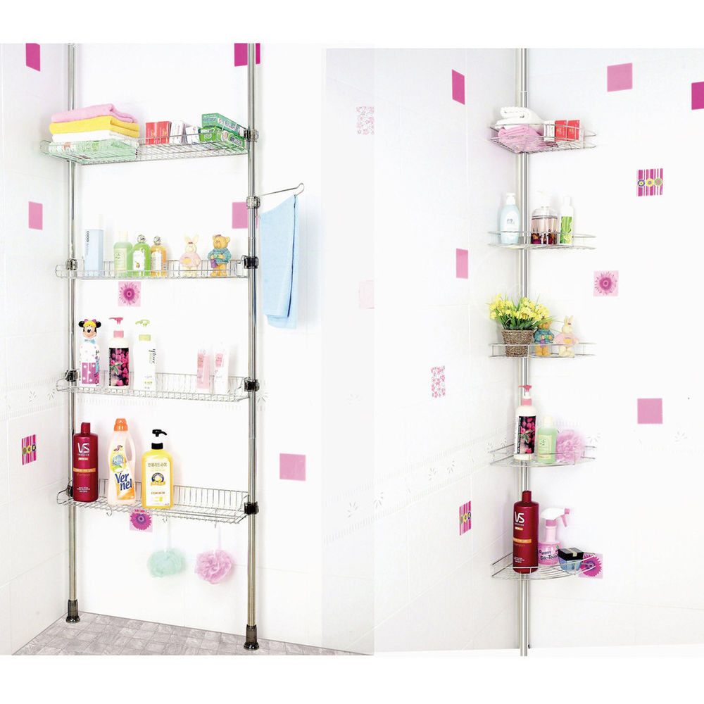 DIY Shower Organizer
 New Bathroom Shower cad s Rack Home Corner shelf Shelves
