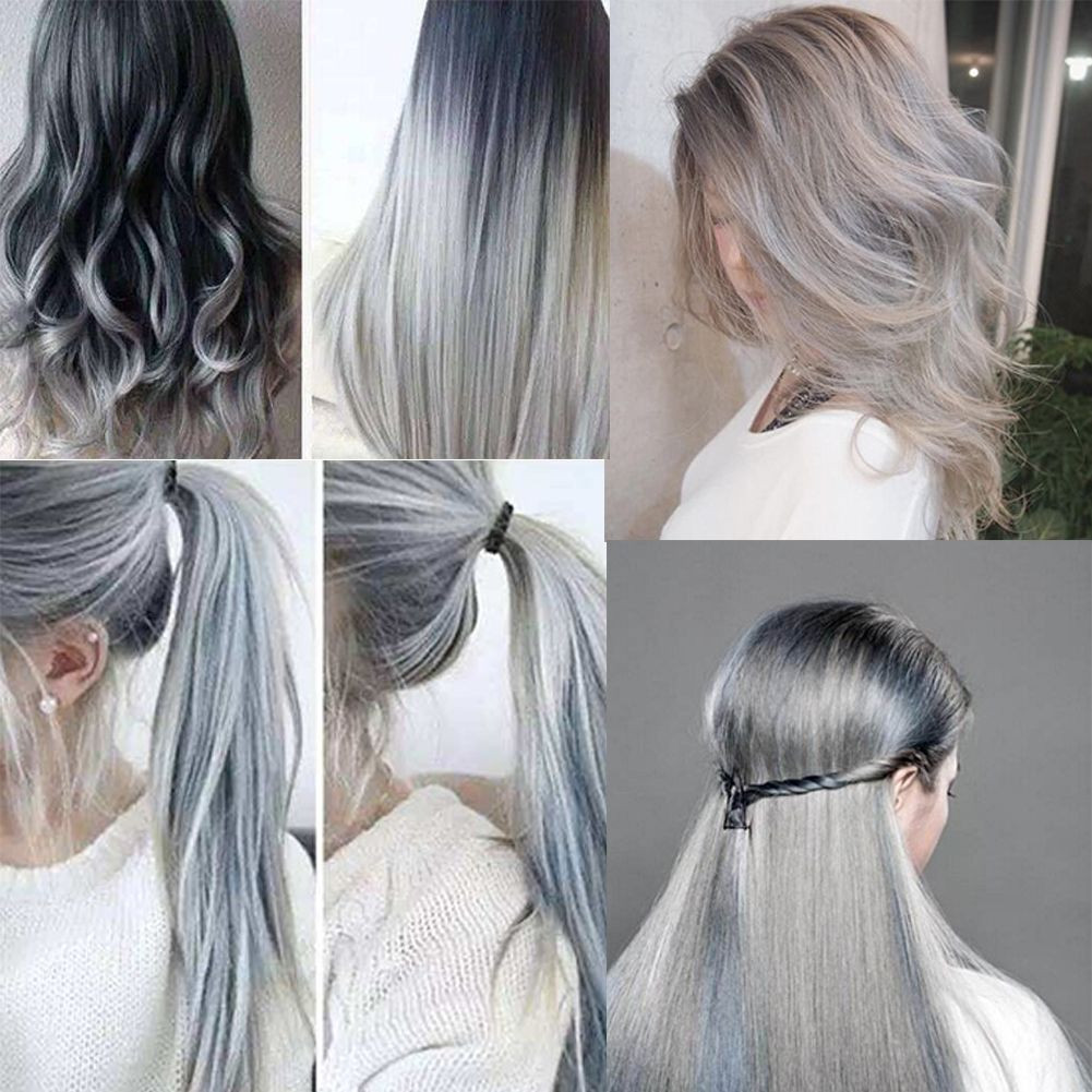 DIY Silver Hair
 100ml Light Gray Silver Hair Dye Cream Permanent Qucik