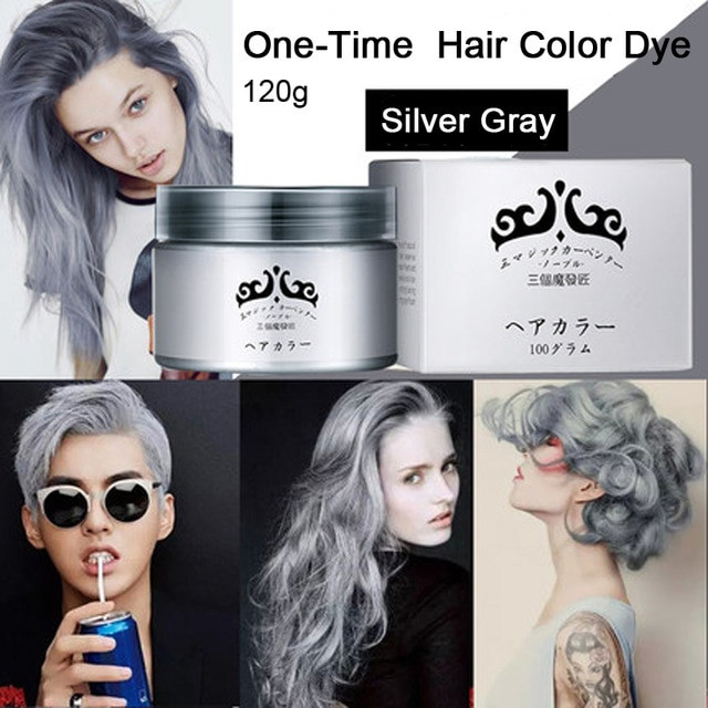 DIY Silver Hair
 Gray Hair Color Dye Cream e Time Temporary Hair