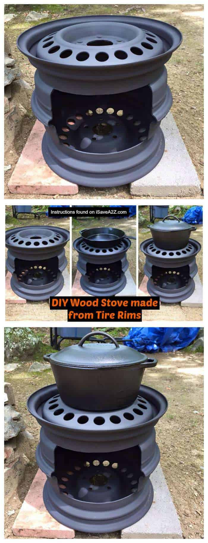 DIY Small Wood Stove
 DIY Wood Stove made from Tire Rims iSaveA2Z