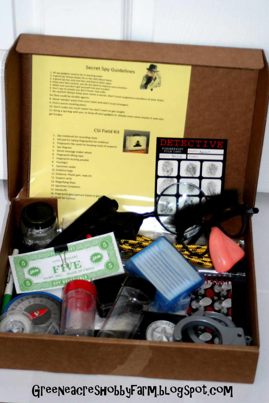 DIY Spy Kit
 Greene Acres Hobby Farm DIY Secret Agent Spy Kit Game