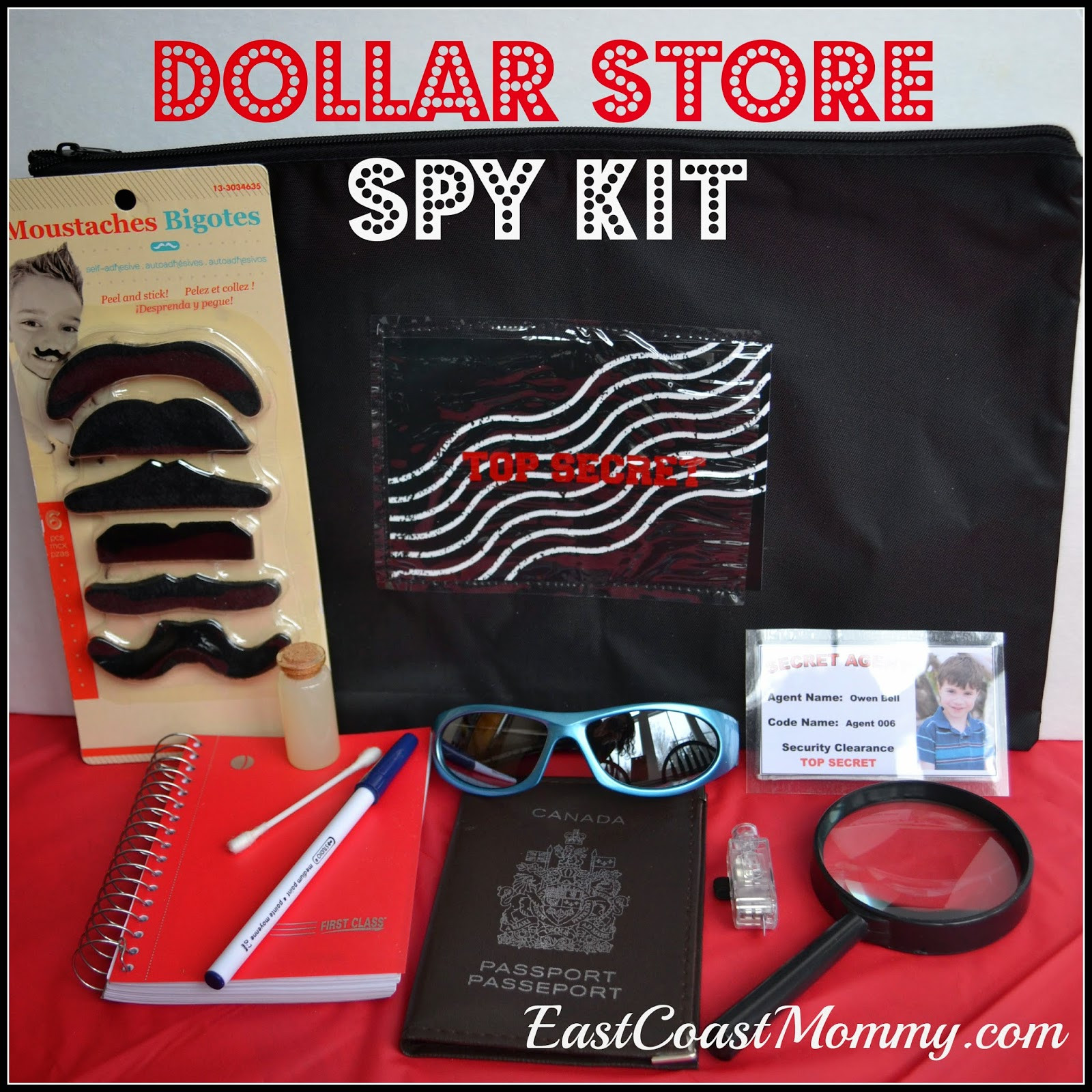 DIY Spy Kit
 East Coast Mommy DIY Dollar Store Spy Kit