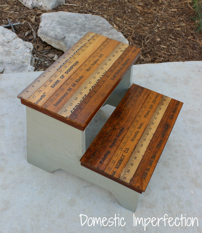 DIY Step Stool For Toddler
 Kids Step Stool with Yardstick Steps Domestic Imperfection