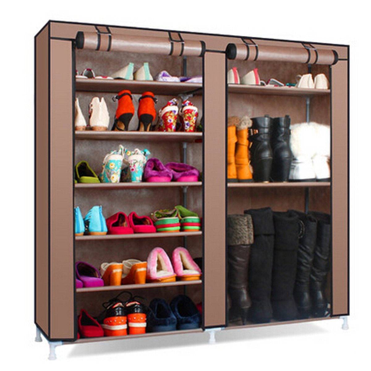DIY Storage Rack
 6 Tier Covered Shoes Rack DIY Storage Shelf Tidy Organizer