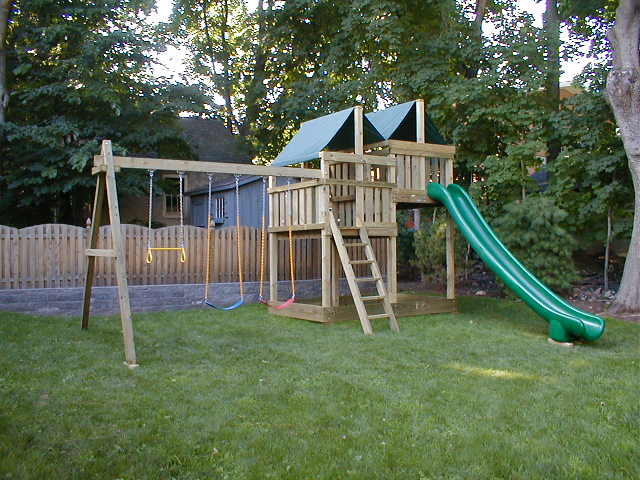 DIY Swing Set Plans
 Gemini Playset DIY Wood Fort and Swingset Plans