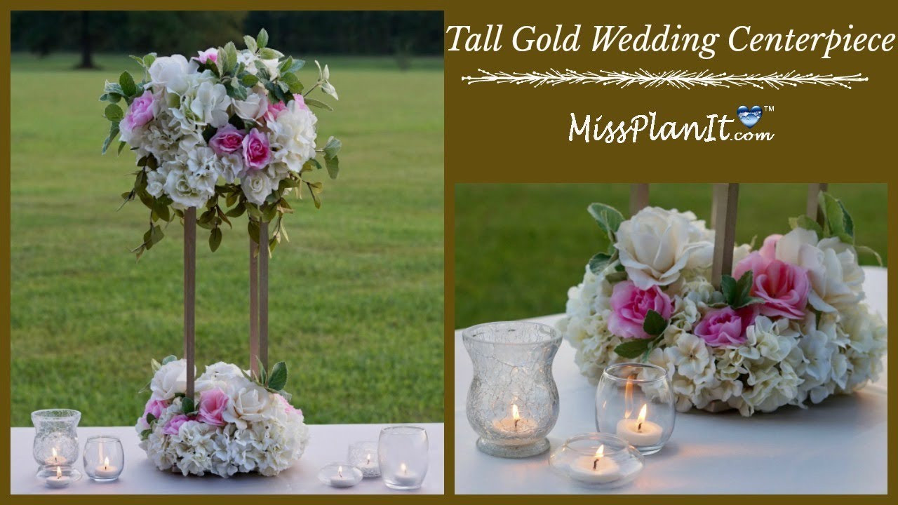 DIY Tall Wedding Centerpiece
 DIY Tall Geometric Gold Stand Modern Wedding Centerpiece