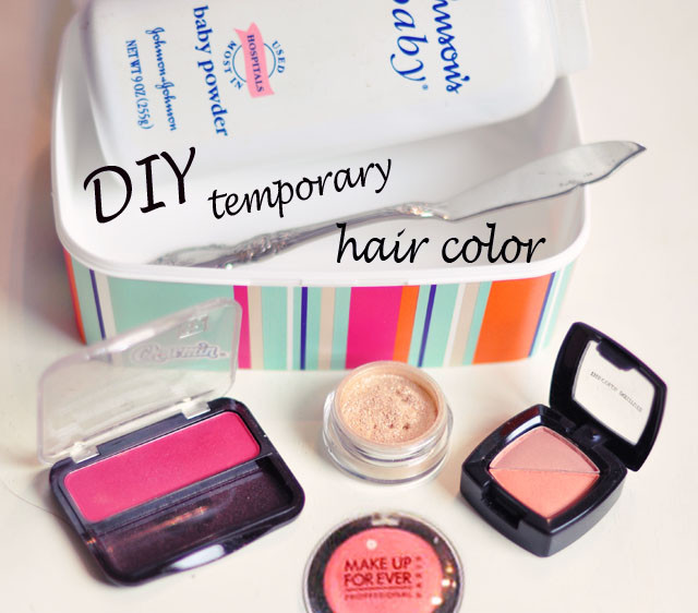 DIY Temporary Hair Dye
 DIY Temporary Hair Color Using Eye Shadow
