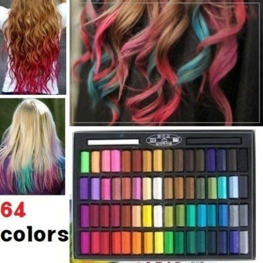 DIY Temporary Hair Dye
 64 Color Temporary Color Dye Hair Chalk Pastel DIY Salon